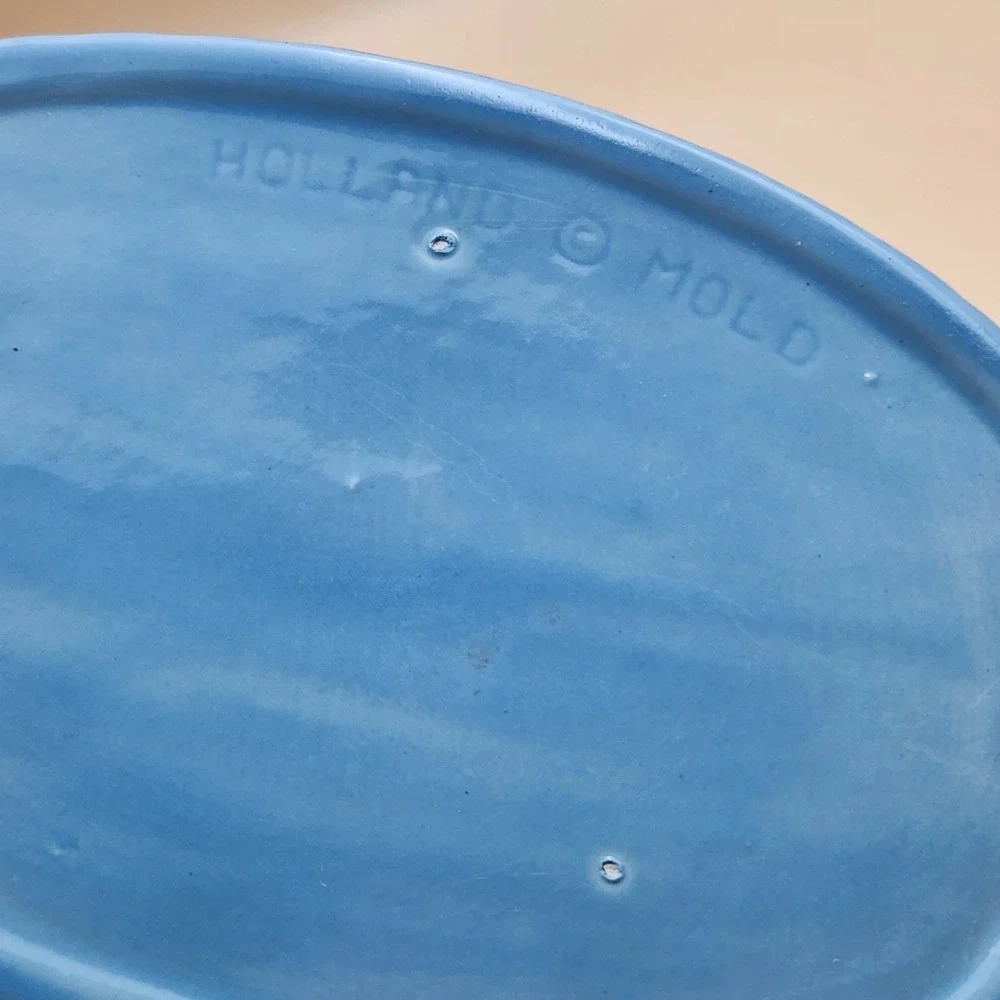Holland Mold VTG White Duck on Blue Basket Nest Cookie Jar Canister Country